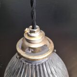 Holophane glass pendant light