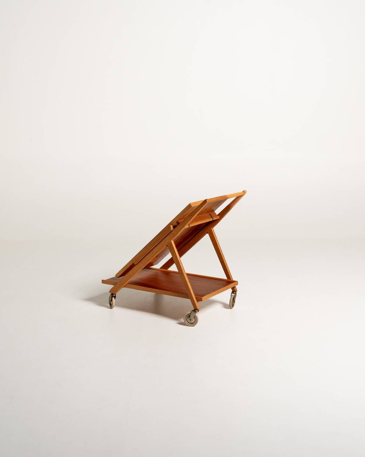 Folding Teak and Oak Trolley, Nybrofabriken