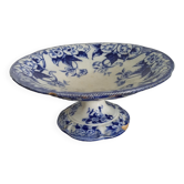 Faience display creil montereau flora old compotier on piedouche