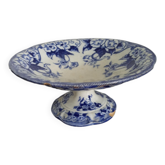 Faience display creil montereau flora old compotier on piedouche