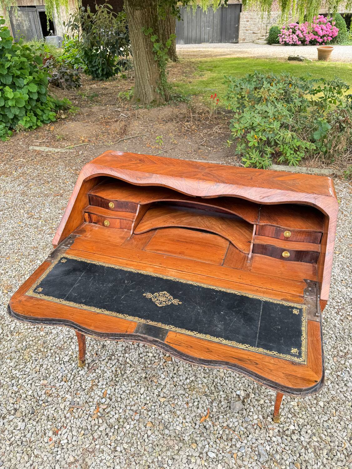 Louis xv period marquetry sloping desk, 18th century stamped criaerd