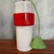 Old Opaline Pendant Light White & Red 70s Vintage