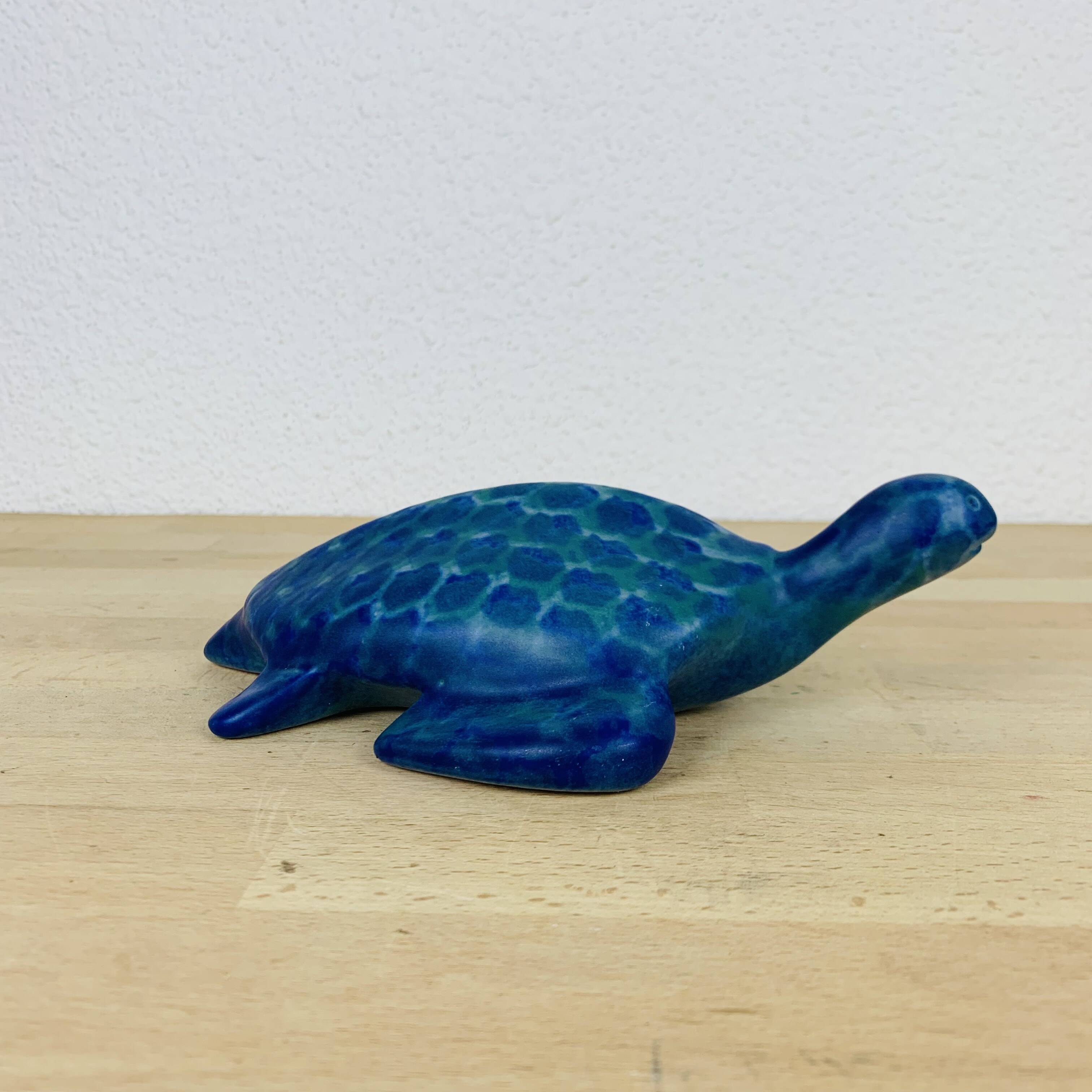 Blue ceramic turtle