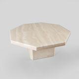 Mid Century Octagonal travertine coffee table