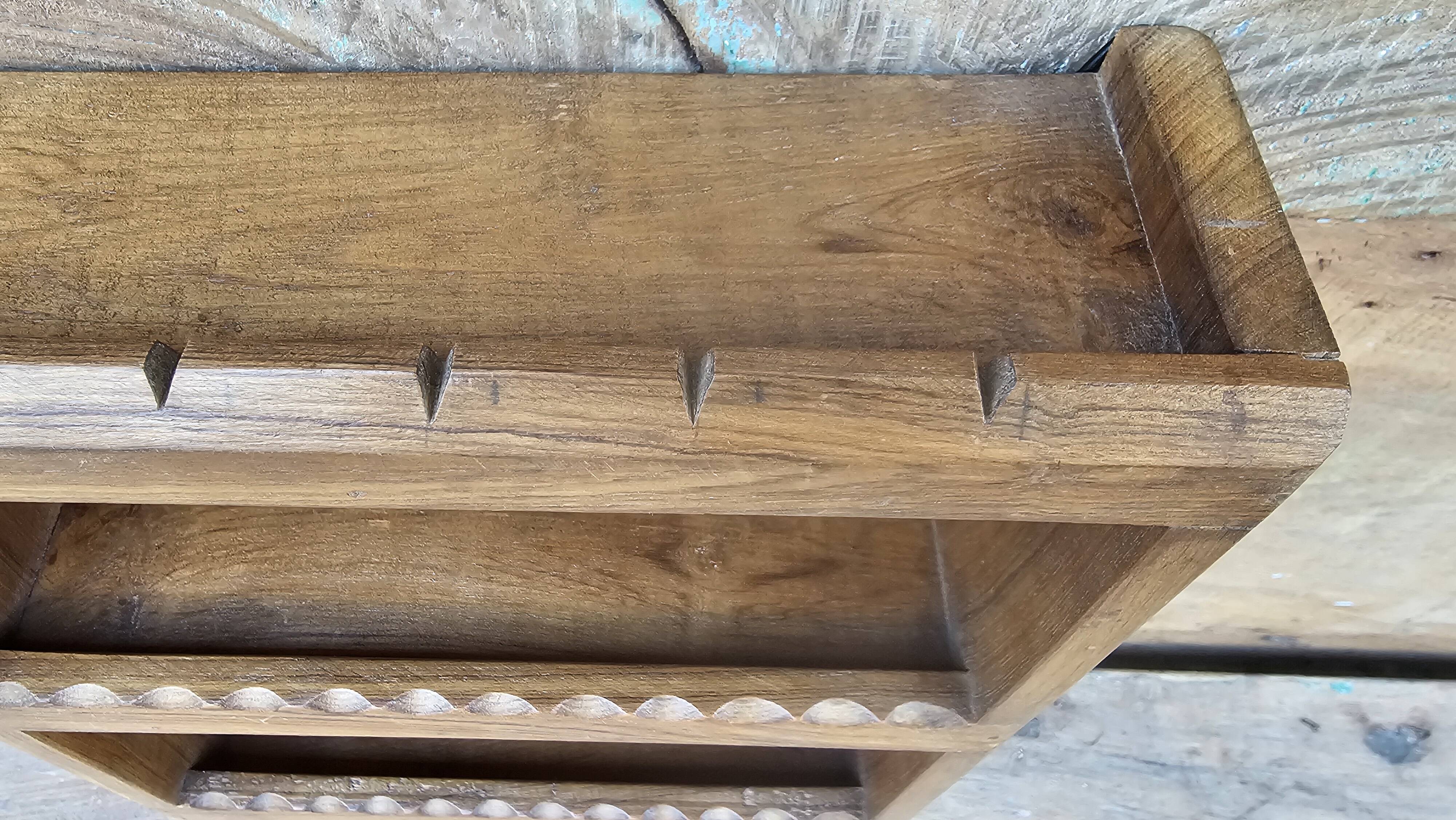 Burmese teak wall shelf