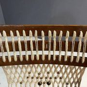 Vintage macramé armchair, 1960s, Czechoslovakia, wooden frame