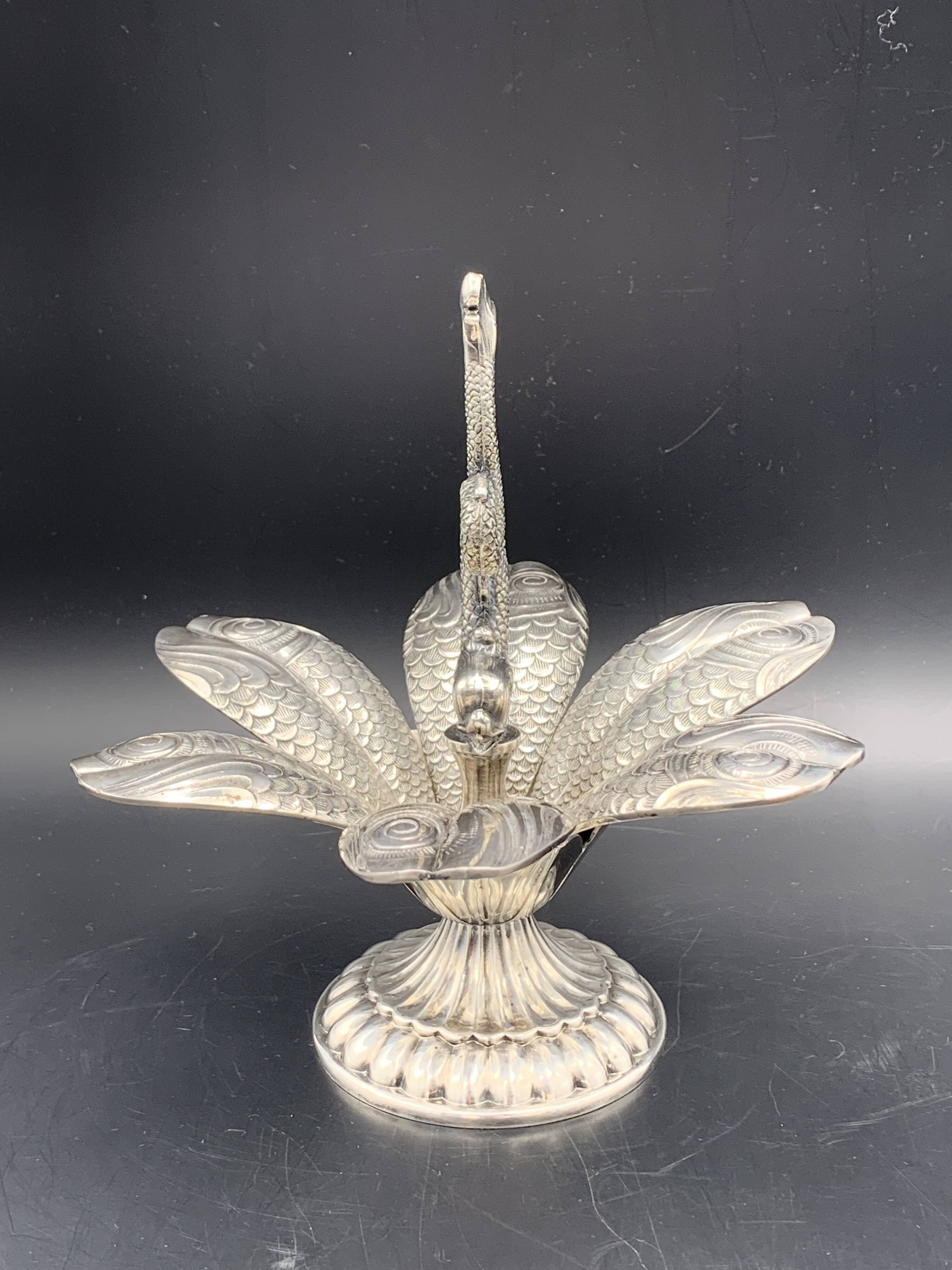 Fleuron - Christofle - Vintage caviar spoon display "Flower of Poseidon" in silver metal