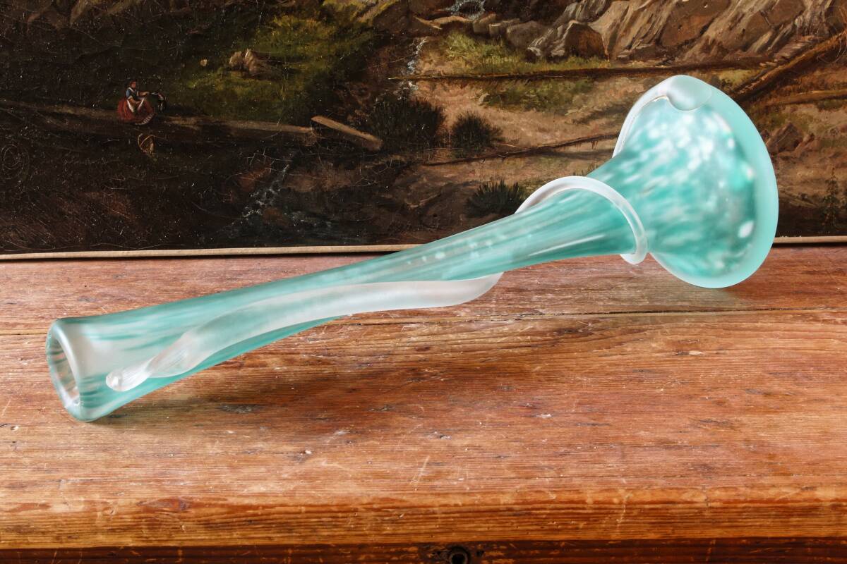Murano blown glass vase, snake