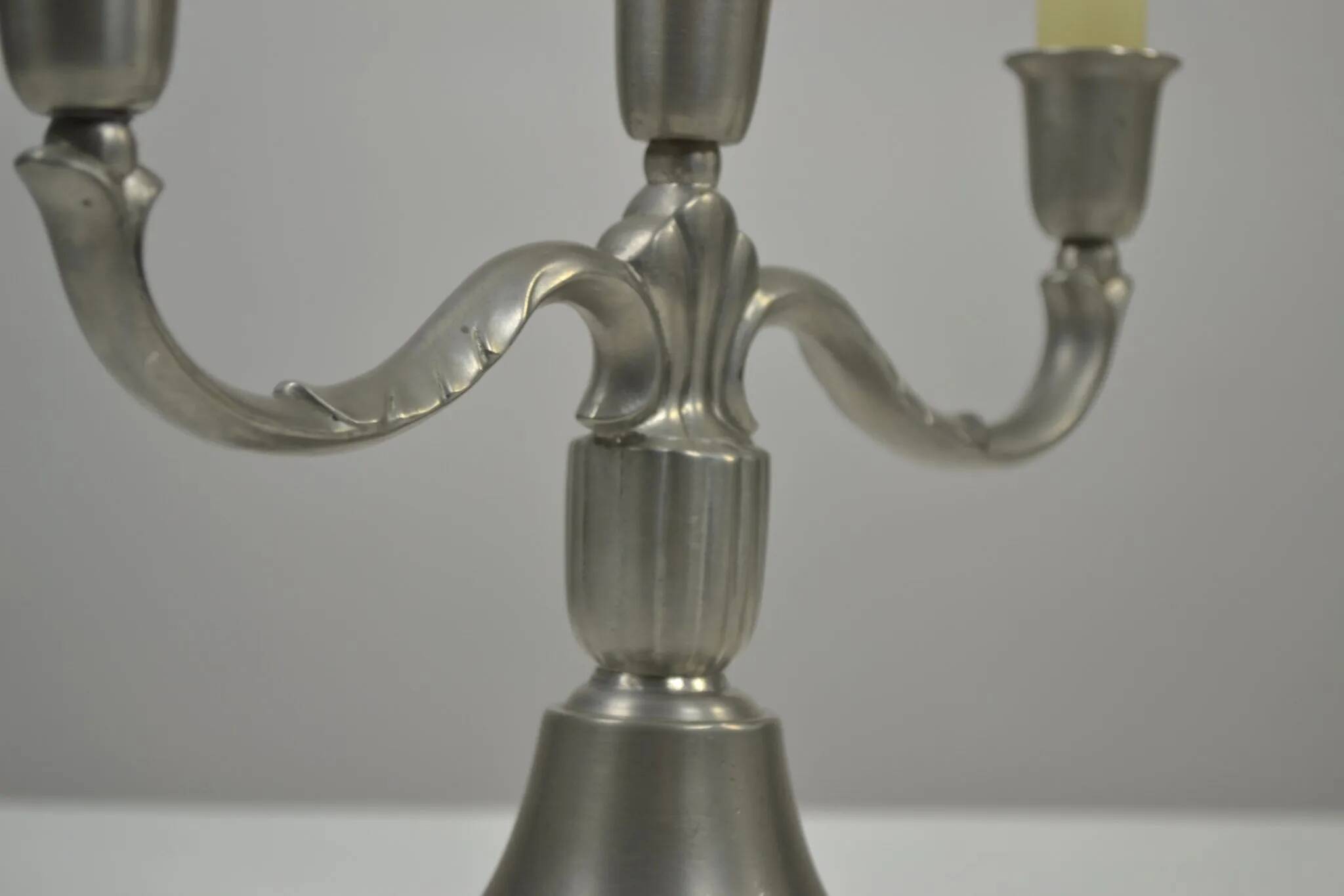 Rare pair of Pewter Candle Holders, Model 224 by GAB Tenn, Sweden, 1932
