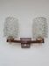 Large vintage wooden wall light with double lighting
