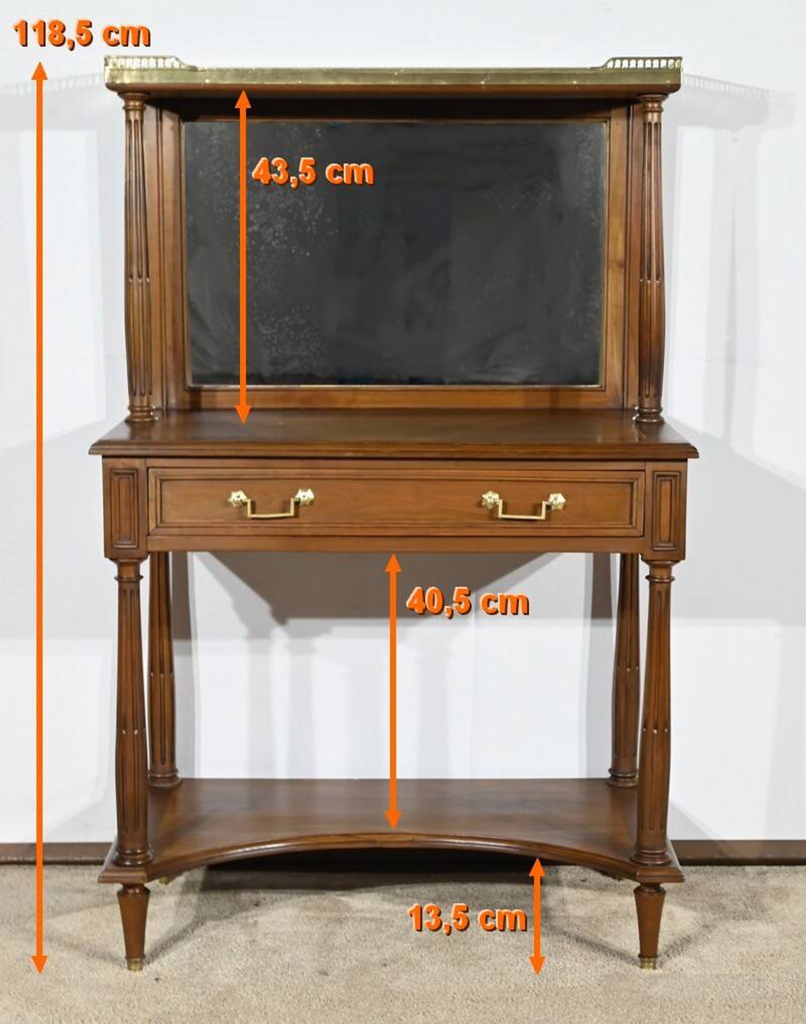 Table console en merisier, style Louis XVI, fin XIXème