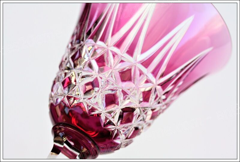 Set of 4 wine glasses from the Rhine Roemer St Louis Crystal model Tarn