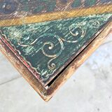 Coffre Populaire Peint Vintage Pin Massif – Art Folk Alsacien