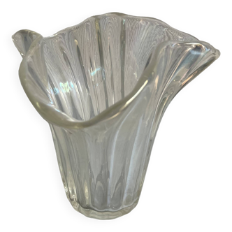 Vase verre aspect irisé