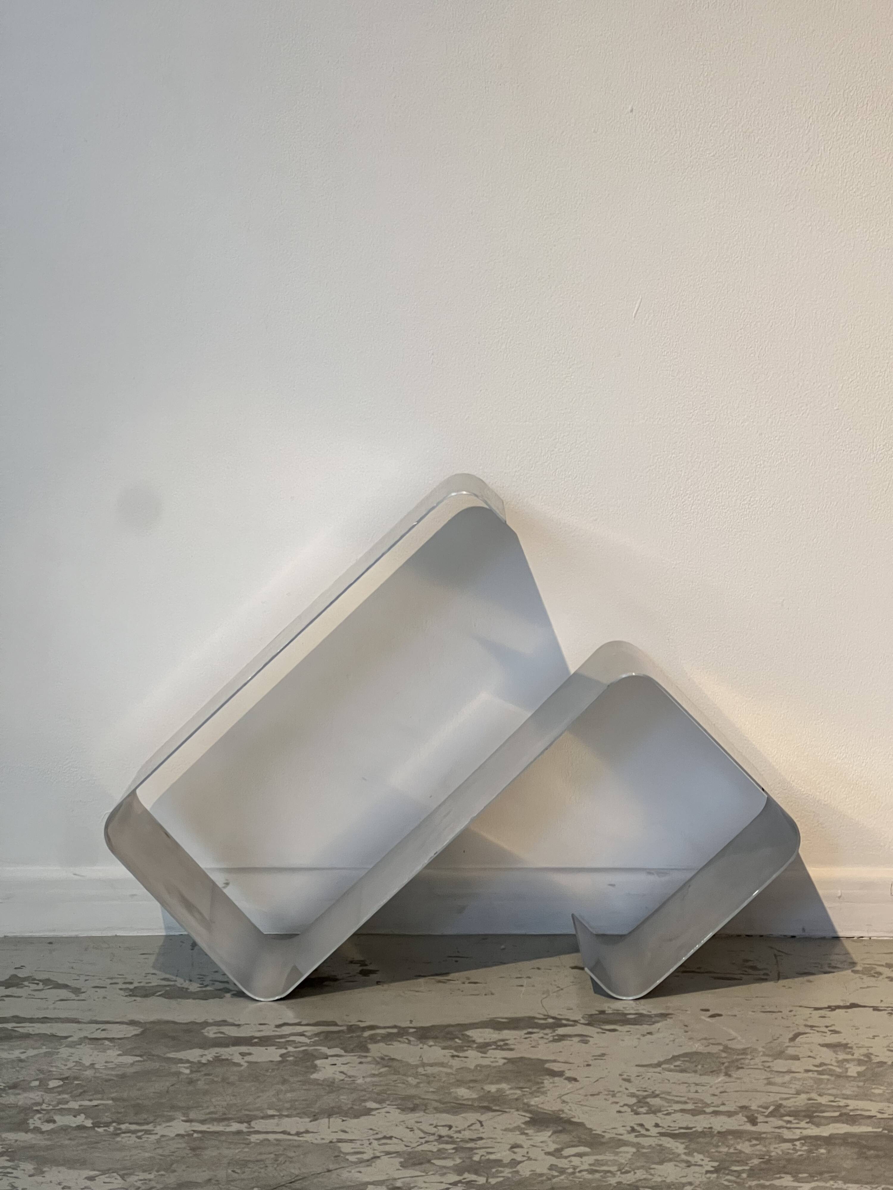 Ensemble d'étagères murales ZigZag par Joëlle Ferlande & François Monnet pour Kappa Uginox années 1970