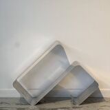 Ensemble d'étagères murales ZigZag par Joëlle Ferlande & François Monnet pour Kappa Uginox années 1970