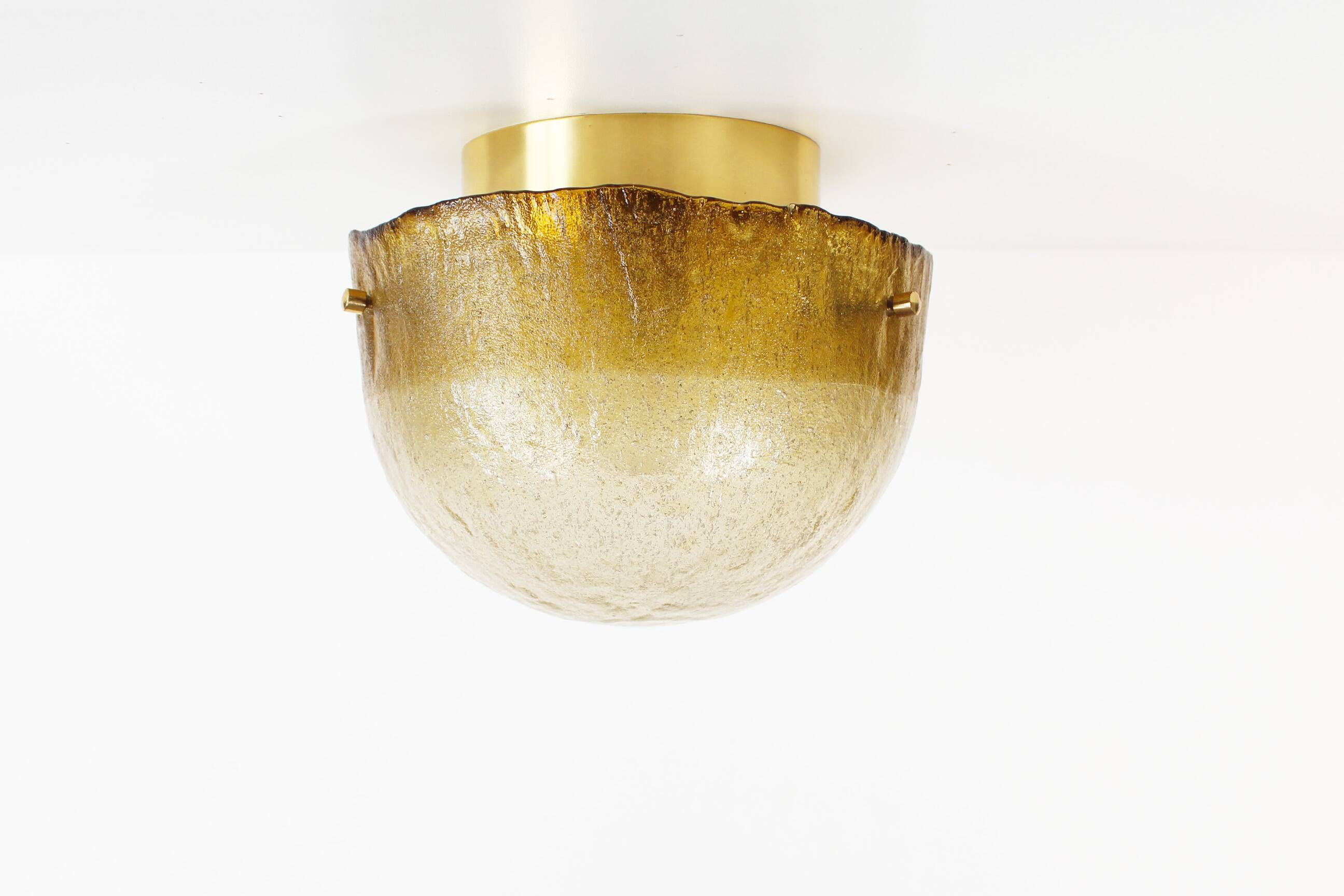 Brass and muranoglass 'Citrus' flush mount light by Hillebrand