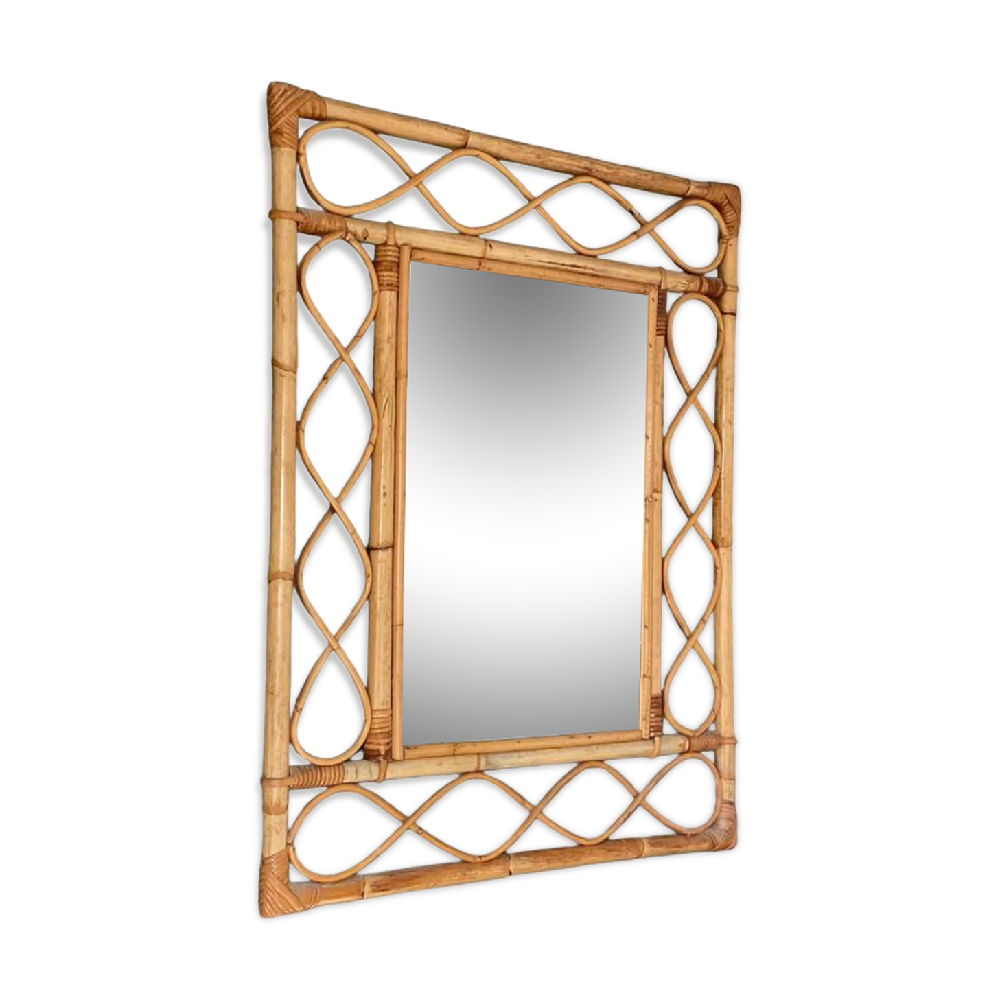 Rattan mirror, 1960, 88x66cm