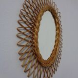 Italian rattan mirror, 1960s