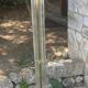 Floor lamp in plexiglass and gilded brass, 20th century period