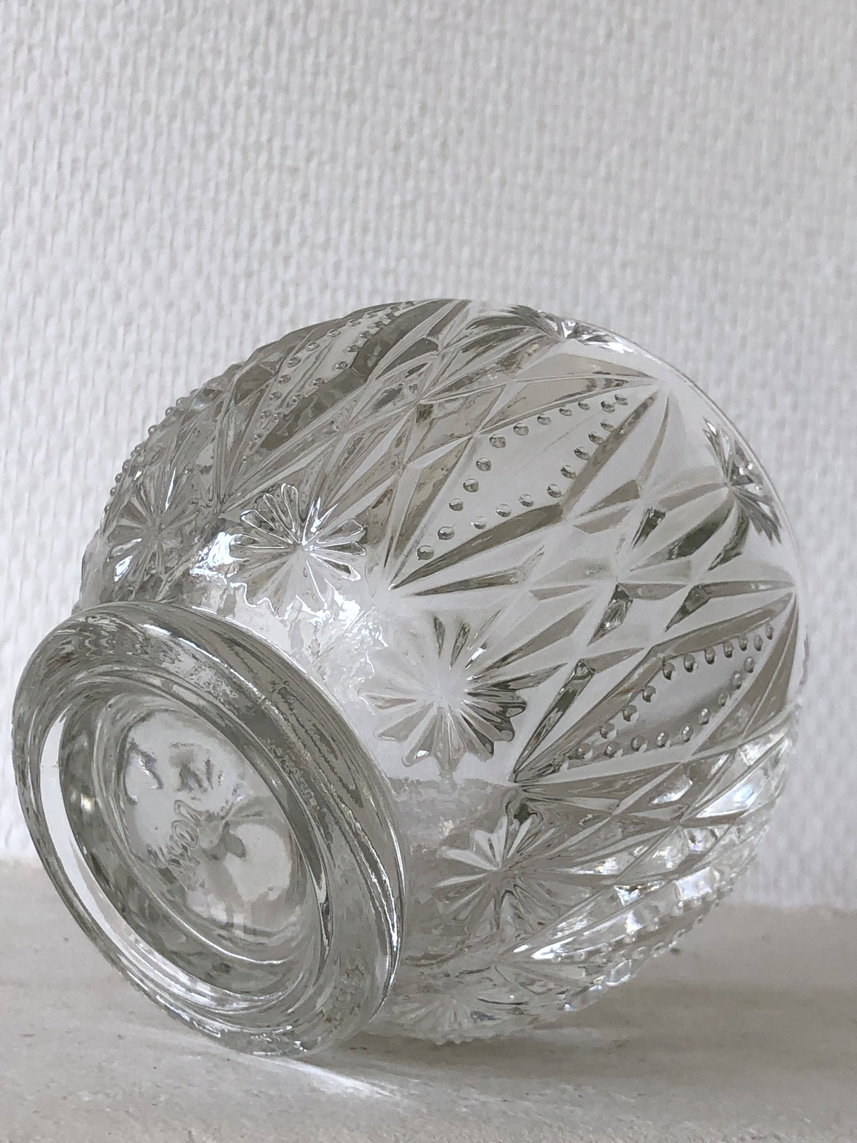 Antique molded glass ball vase