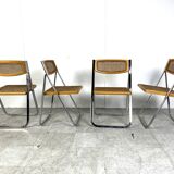 Vintage rattan folding chairs, 1970s - set of 4