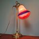 Art Deco desk lamp in brass and satin glass, 1920s-30s