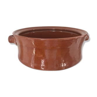 Enamelled ceramic pot