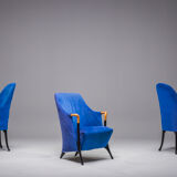 Italian alcantara project Armchairs by Umberto Asnago for Giorgetti/Progetti, 1980s