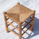 Low stool in wood and straw