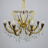 Vintage crystal chandelier, Italy, 1950s