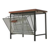 Mid-century teak side table with magazine rack.