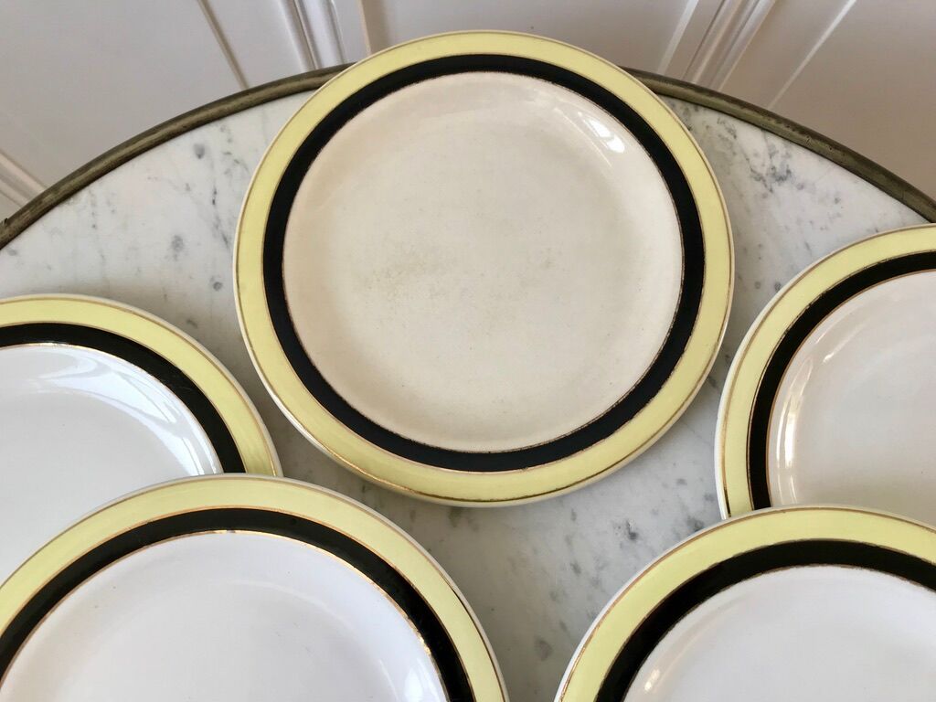 Set of 9 dessert plates salins "texas" 50s