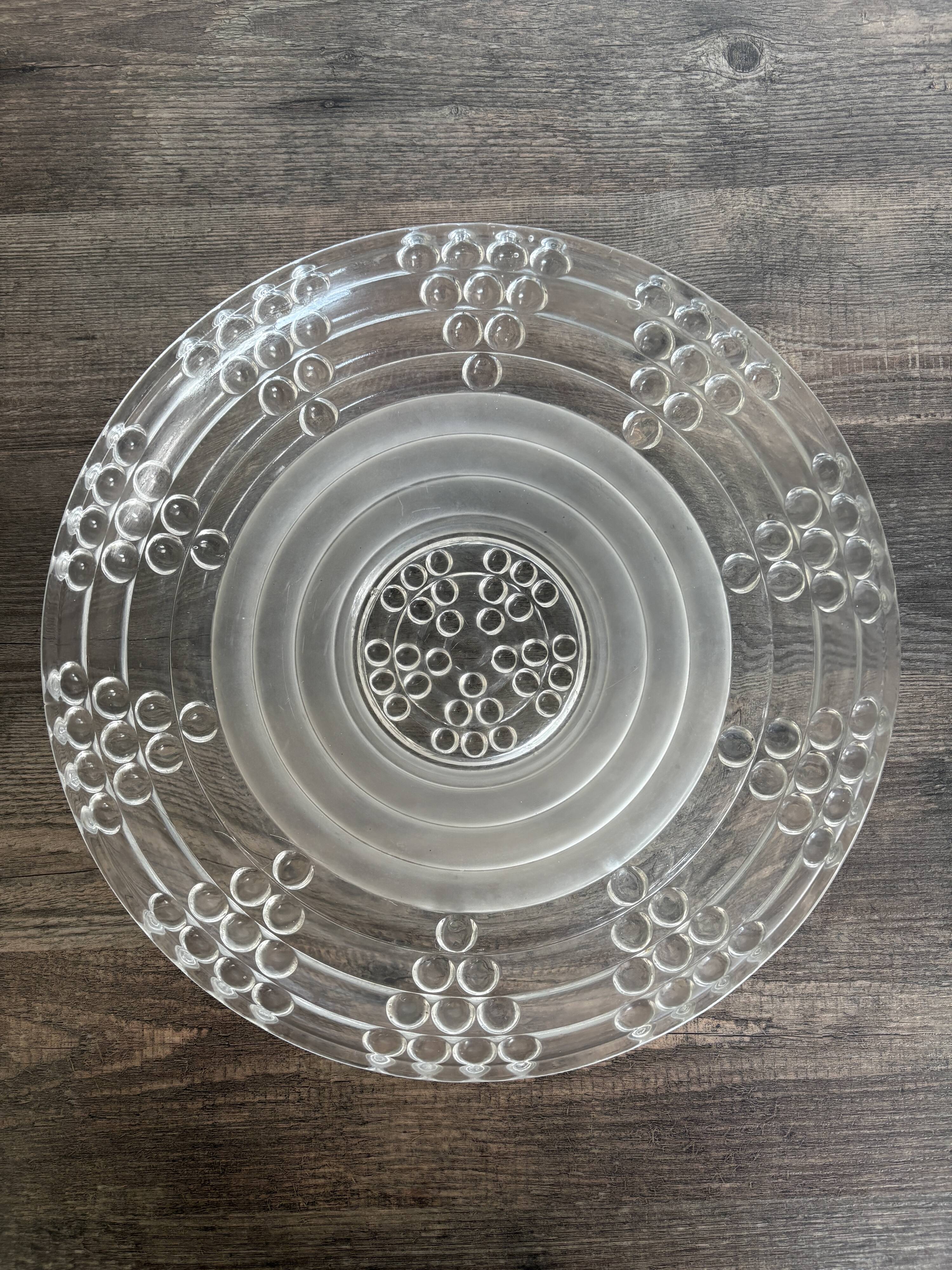 Vintage Art Deco pressed glass plate