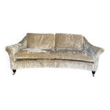 Beige velvet sofa