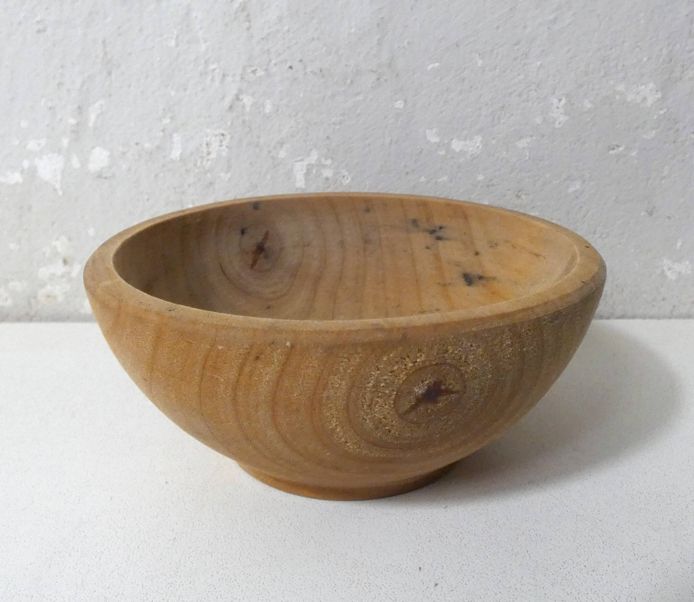 small turned wooden bowl