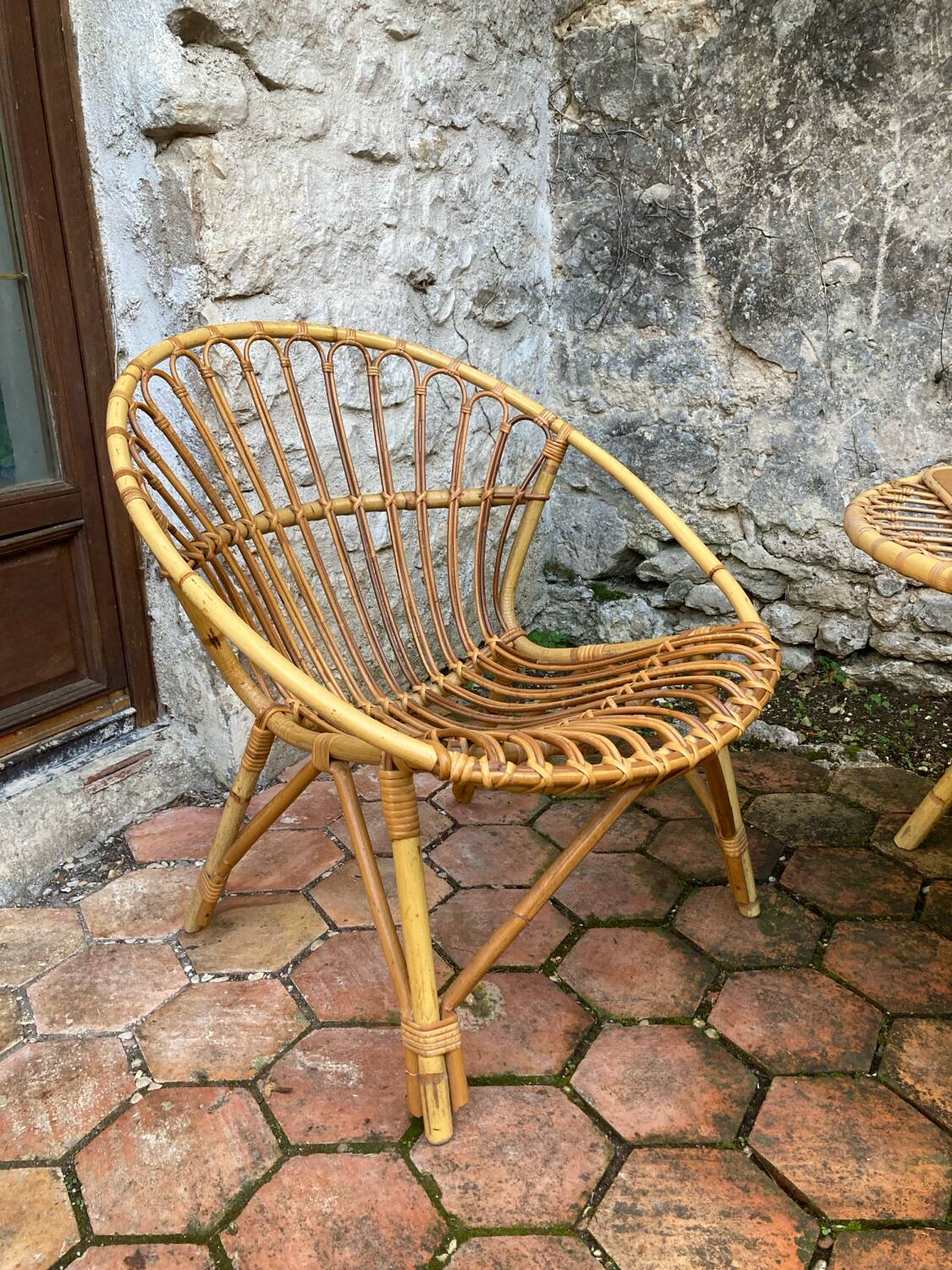 Vintage rattan lounge
