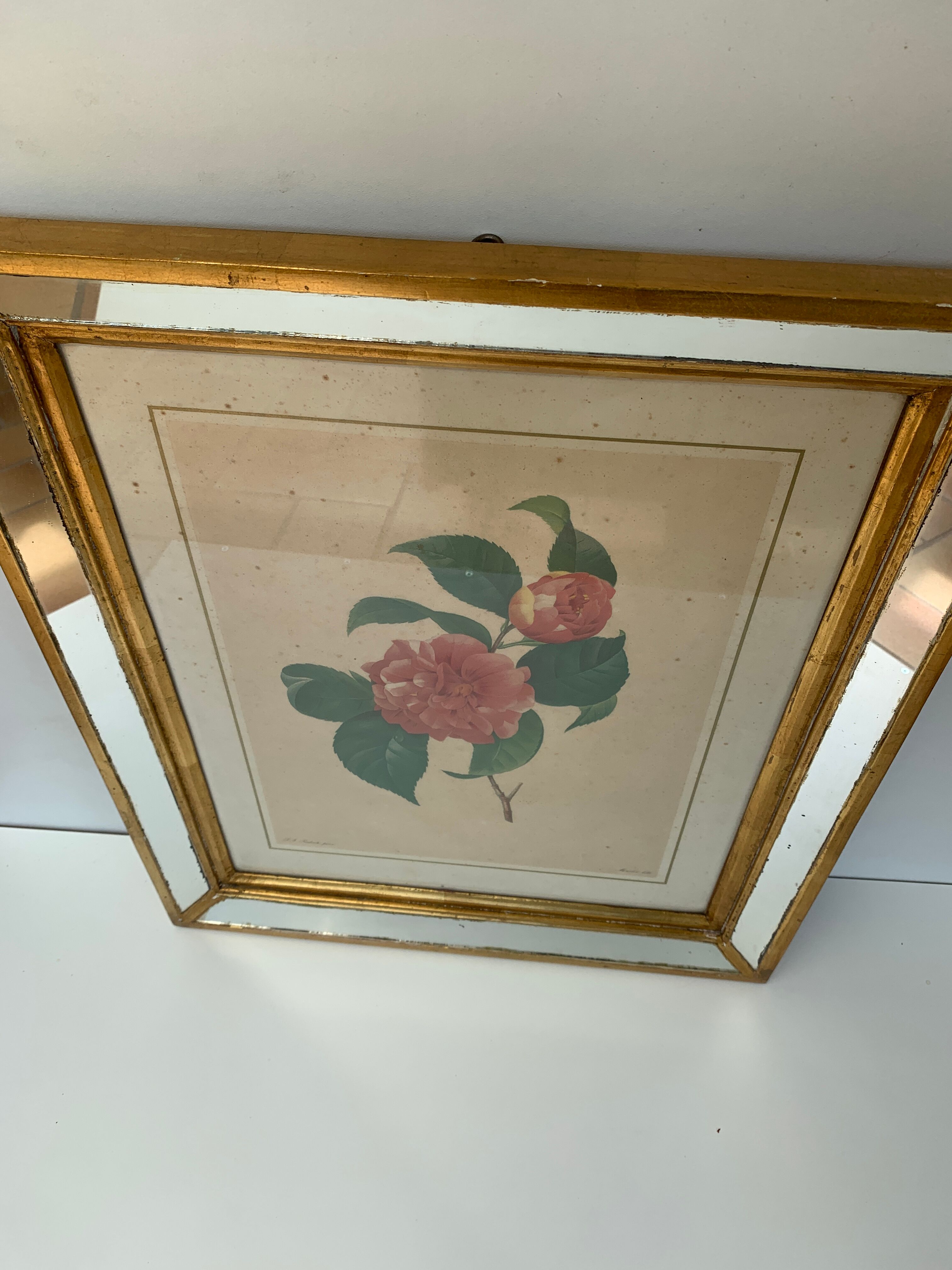 Table camellia mirror frame