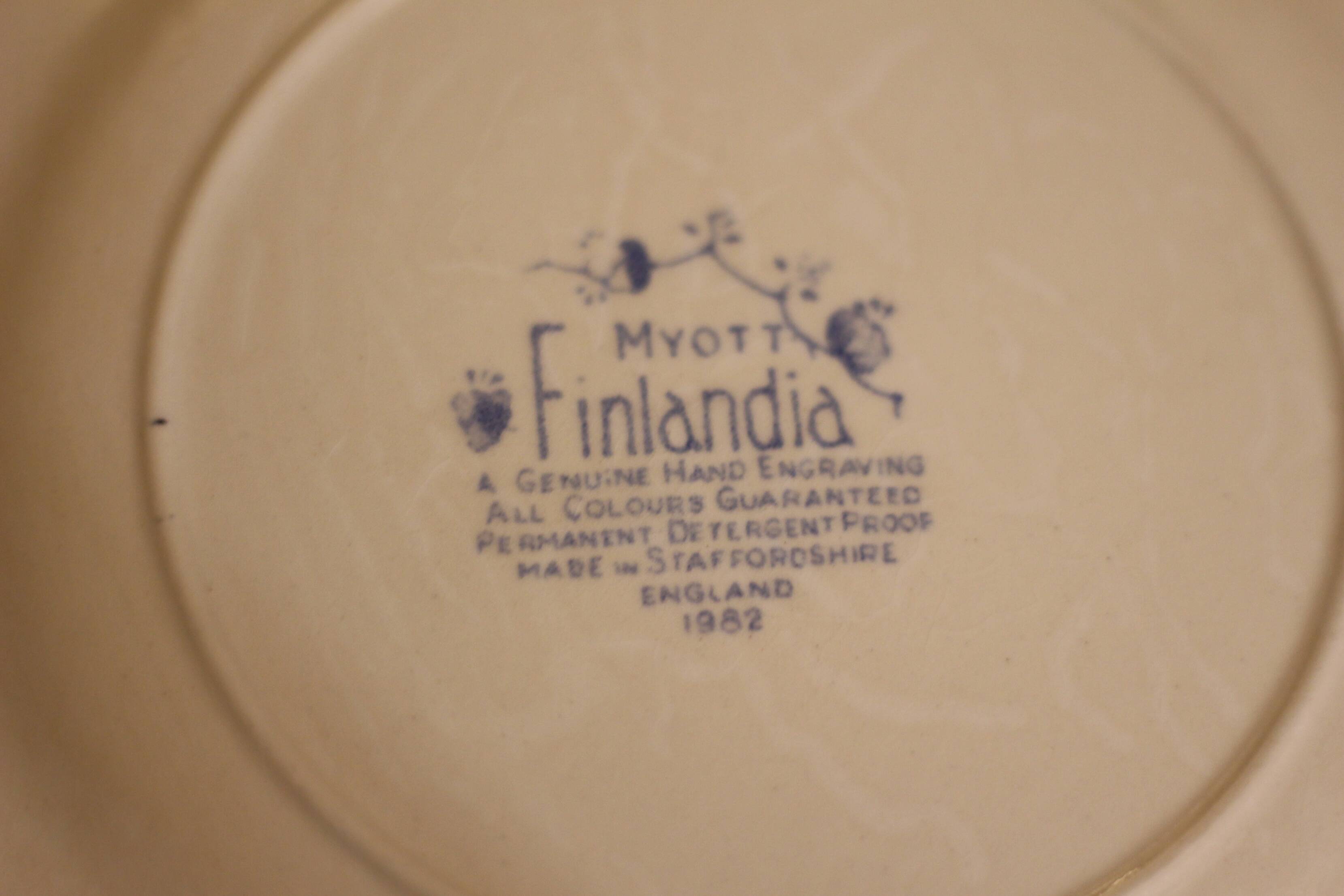 6 Myott Finlandia dessert plates