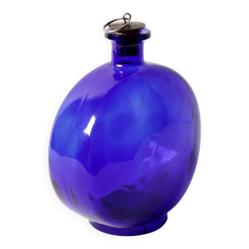 Mid-century Glass Bottle with Coin Cork / Ruda Glasbruk / Sweden / 1970s