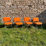 Set of chairs - Strafor Steelcase armchairs - orange