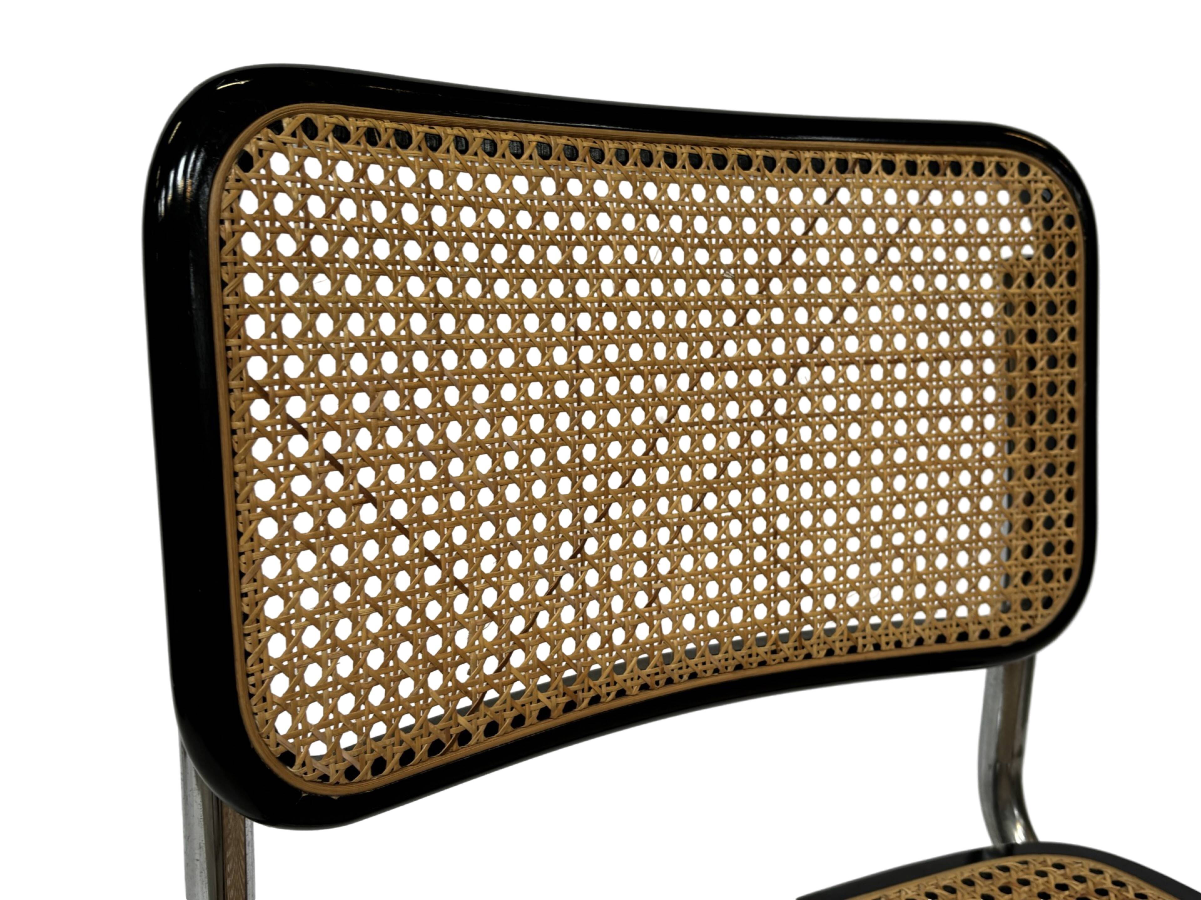 Cesca chair b32 model in chrome and black by Marcel Breuer