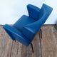 Fauteuil vintage en skaï et pieds métal