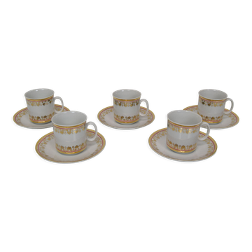 Set of Five cups and saucers,by company Epiag,circa 1920's