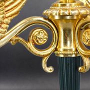 Flamboyant Pair of Candelabra/Chandeliers Solid Bronze Empire Style