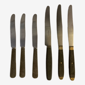 Set of 6 1940s knives