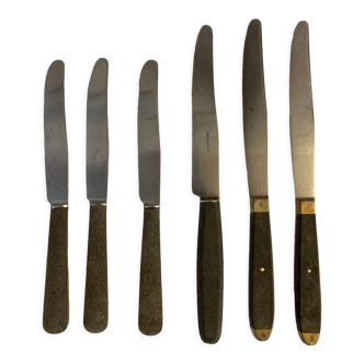 Set of 6 1940s knives