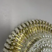 Ceiling Light in Hollywood Regency Style made of Glass and Brass, Ernst Palme Palwa, 1970s, Germany