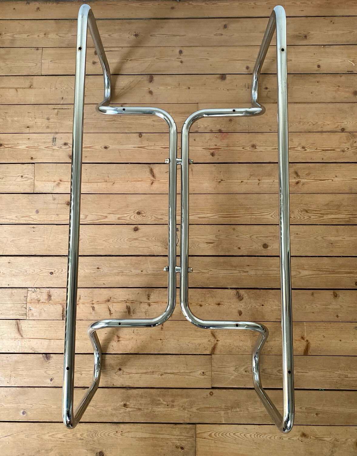 Tubular frame smoked glass coffee table 1970 vintage
