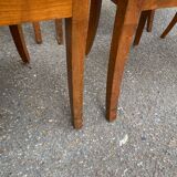 8 gondola chairs in solid wood and green and blue fabric